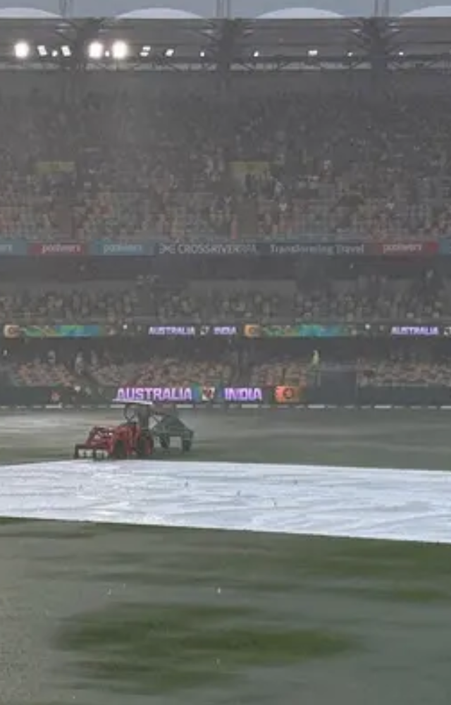 The match ended in a draw due to incessant rainfall in Brisbane