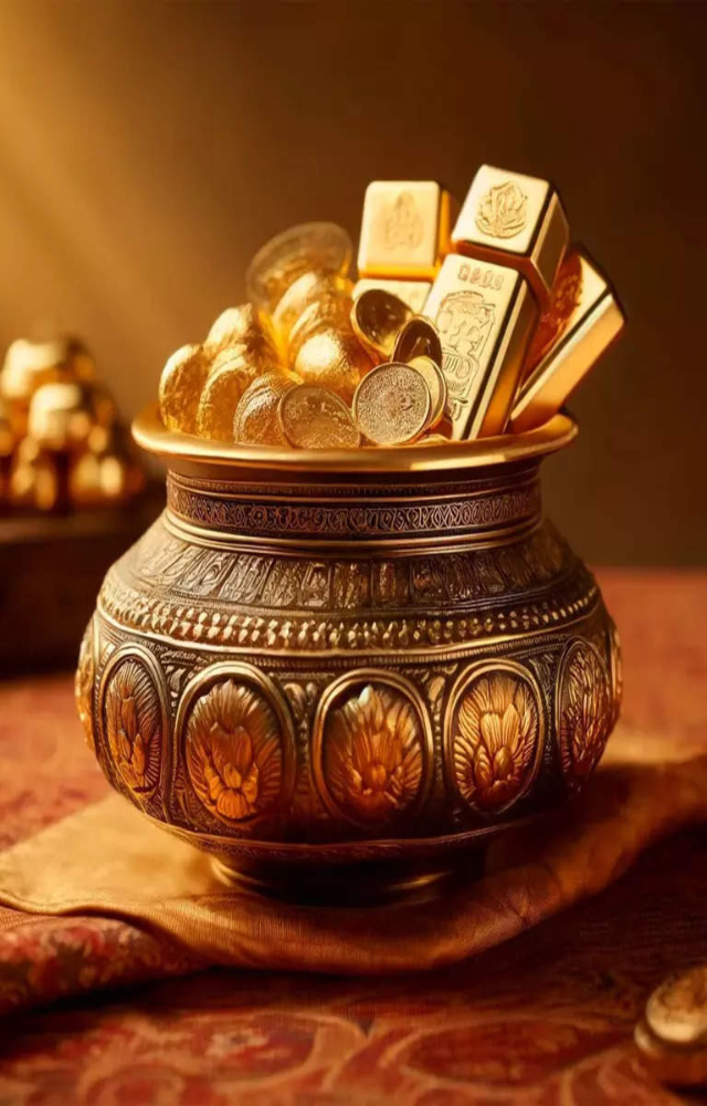 Gold represents Goddess Lakshmi, who signifies wealth. Buying it on Dhanteras is thought to bring her blessings into homes and businesses.