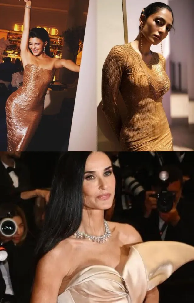 Celebs in golden glamour