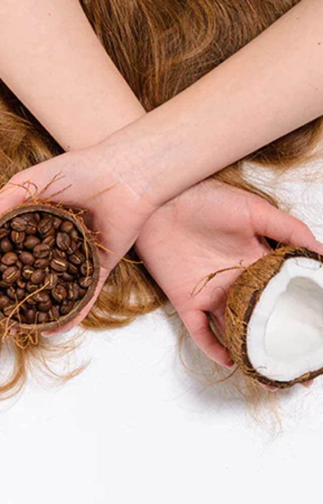 Add a quarter cup of coconut oil to one tbsp of coffee powder and mix it well. Apply it once a week. It stimulates hair growth and prevents hair loss.