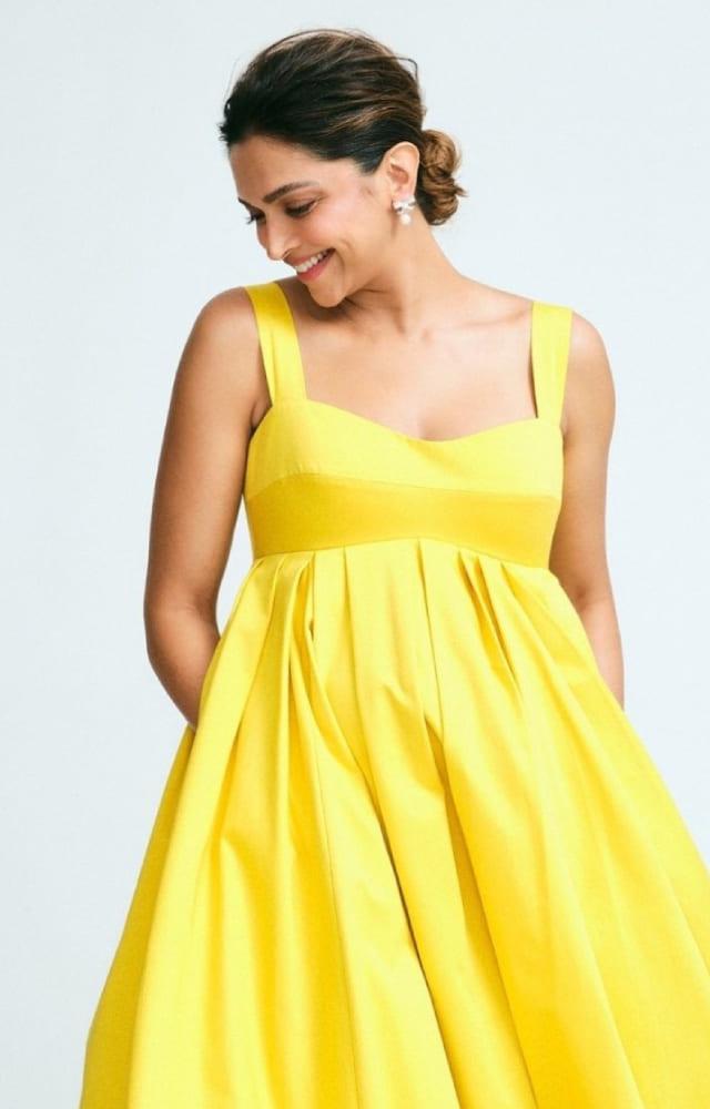 Deepika Padukone Shines In Yellow Dress