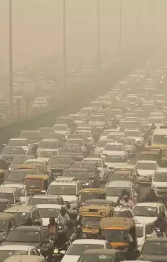 Industrial activities and factories emit harmful gases and particulate matter, contributing significantly to the air pollution in Delhi.