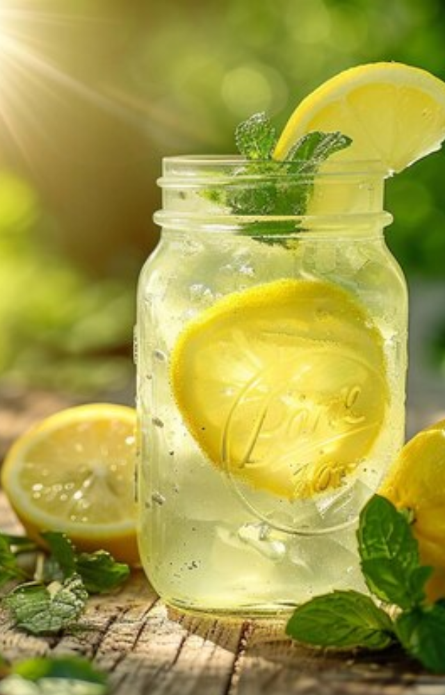 Mix fresh lemon juice, mint leaves, a pinch of salt, and honey with chilled water. Add ice cubes for an extra chill.