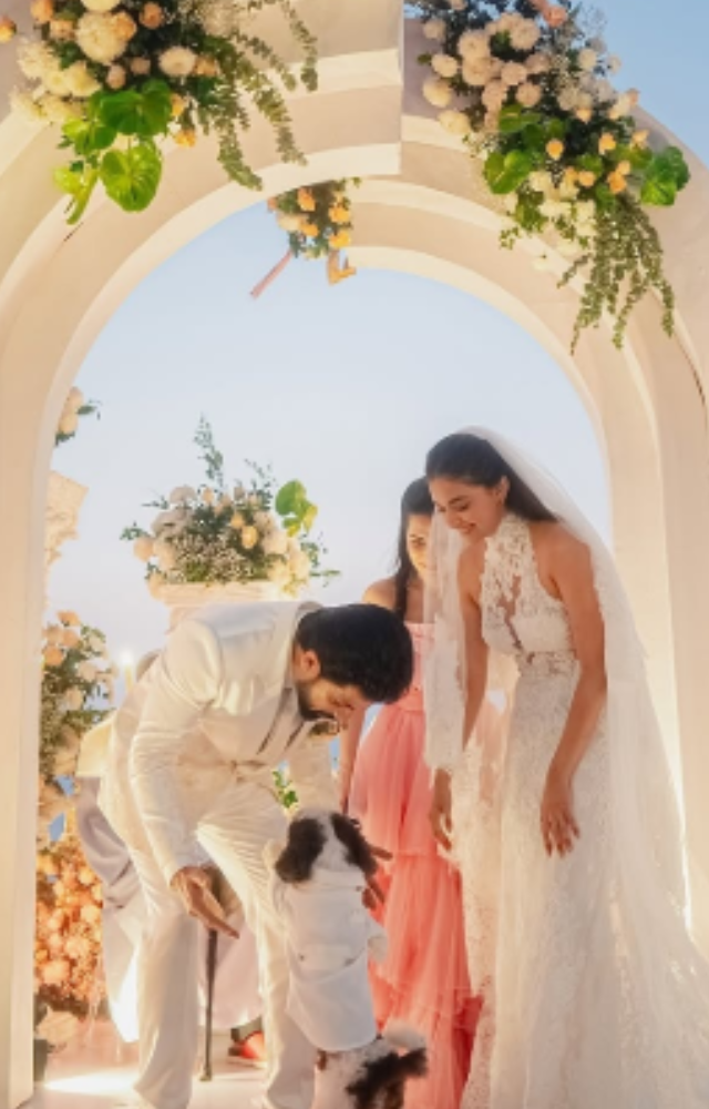 The couple exchanged vows in a picturesque location in Goa, creating a beautiful backdrop for their special day