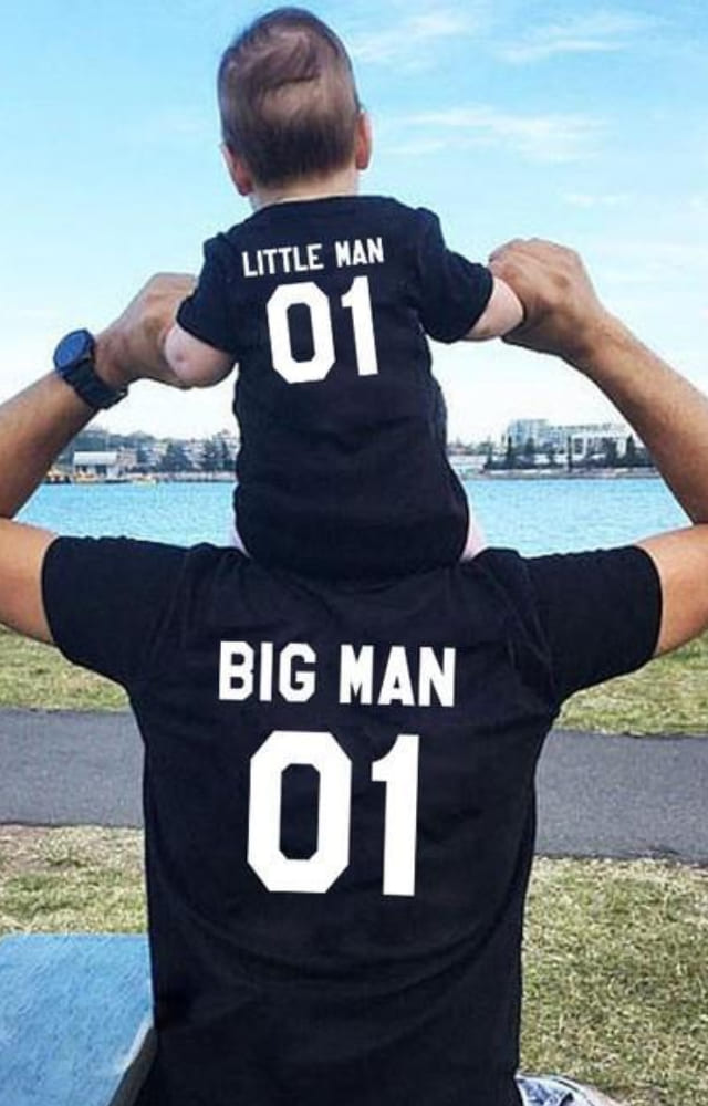 The big man and the little one would be absolutely adorable in matching custom-twinning t-shirts. You can also have their names or quotes tailored to it.