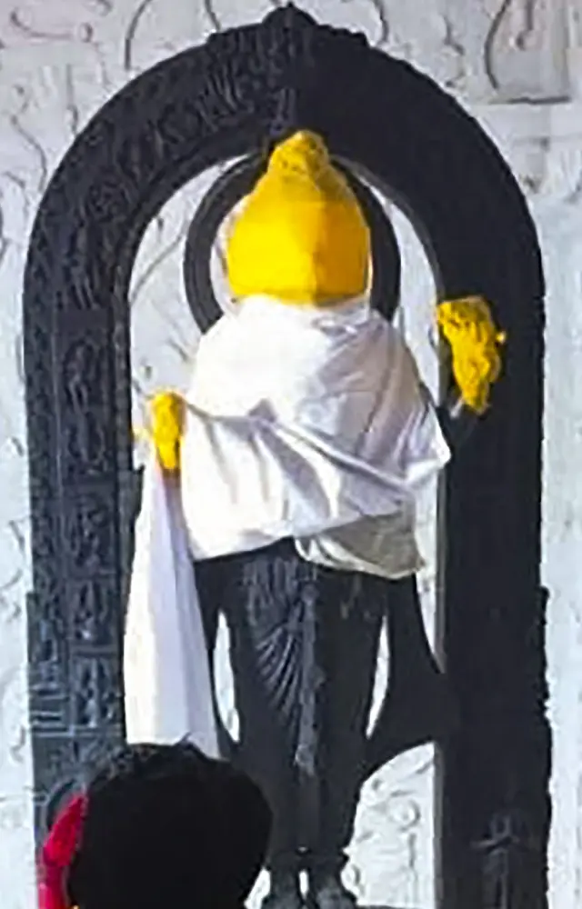 In the picture released by VHP, Ram Lalla is in a standing posture