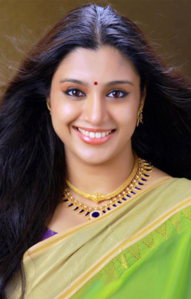 A Malayalam film star, she retired from acting after marrying actor Biju Menon in 2002.
