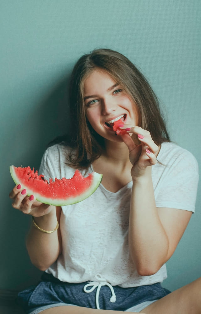 Water-rich fruits such as watermelon and cucumber are a great source of adding that extra boost of hydration. It also helps you curb your sugar cravings.