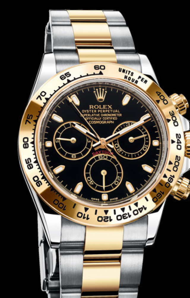 A sporty yet classy timepiece worth 1 crore, featuring a yellow gold dial and 243 diamonds.