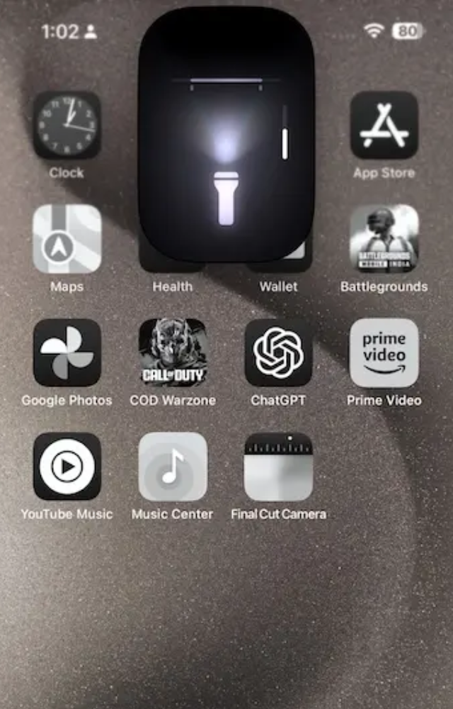 You can now adjust the flashlight beam width, allowing you to choose between a focused beam and a broader spread of light.