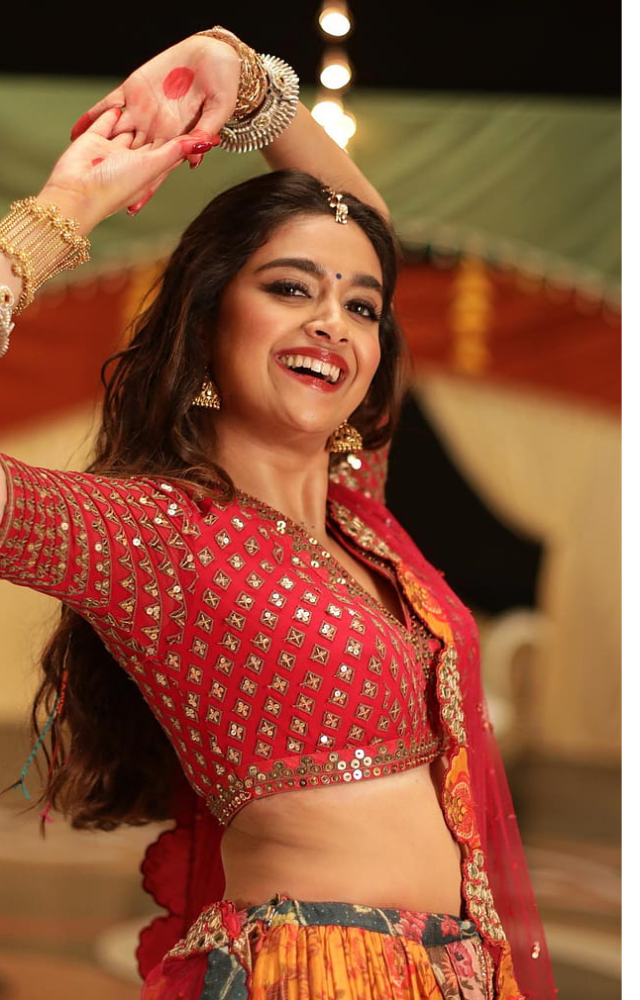 Keerthy Suresh is known for her natural beauty and radiant smile, which has captivated audiences and earned her numerous accolades.
