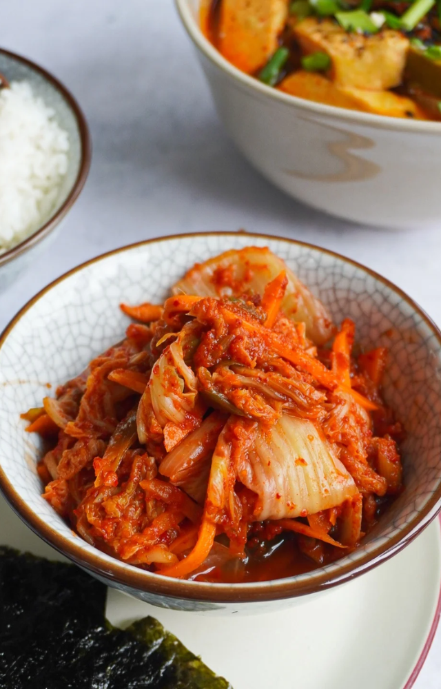 A staple in Korean cuisine, this fermented cabbage dish is packed with flavor and probiotics.