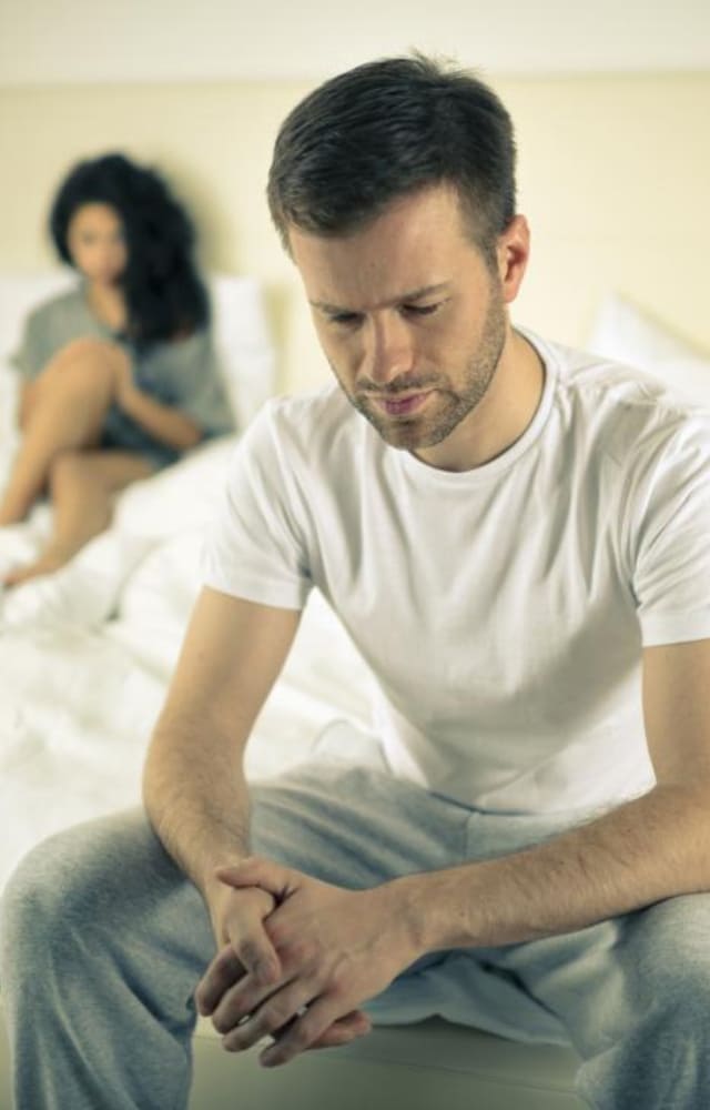 Commonly known as impotence, this is a condition where a man is unable to, or rather maintain, an erection for long.  It is curable by seeking medical attention