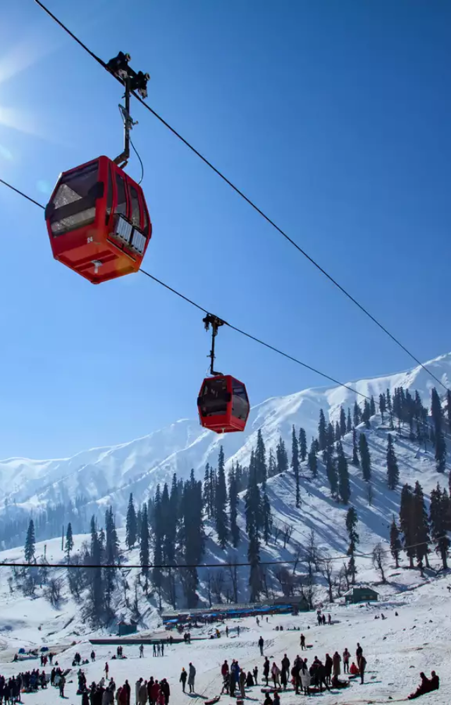 Gulmarg is a winter wonderland known for its pristine snow-covered landscapes. Bollywood films like Jab We Met and Yaadon Ki Baraat were shot here.