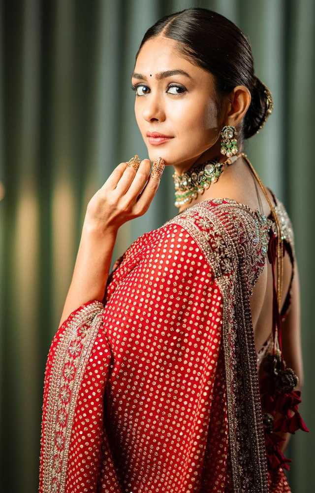 She exuded radiance in a timeless red saree, raising the bar for ethnic fashion with her stunning style and elegance.