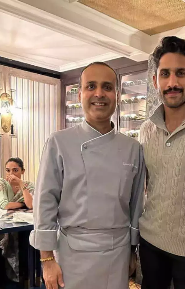 Naga Chaintanya`s picture with chef Surender Mohan went viral, as Sobhita was also present in the background. The photo was deleted soon after by the chef.