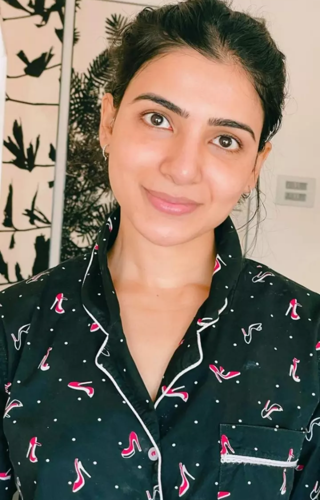 Known for her roles in Tamil and Telugu cinema, Samantha is celebrated for her glowing skin and effortless charm.