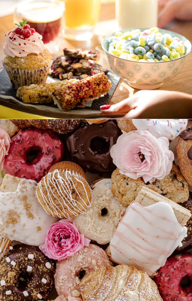 Foods such as breads, sugary cereals, and pastries can lead to weight gain and increased blood sugar, thus increasing the risk of breast and colorectal cancers.