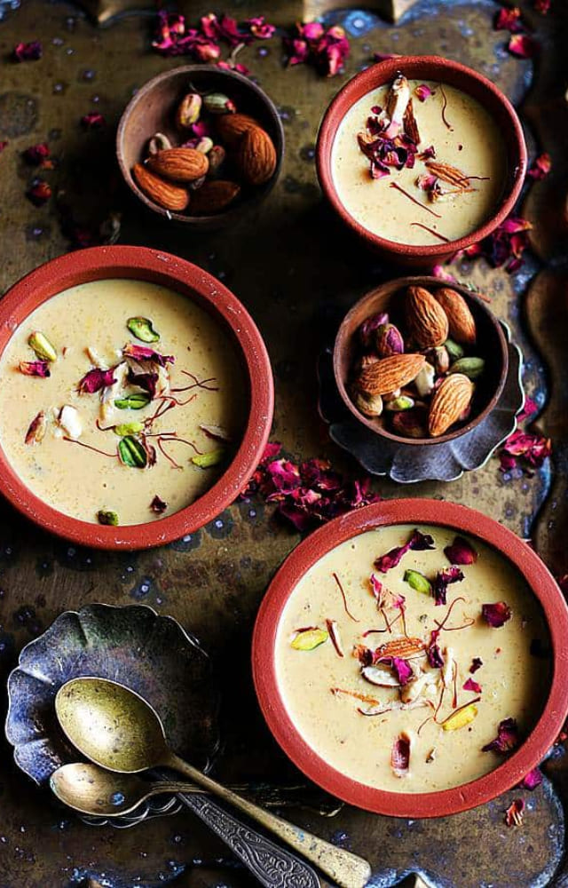 A delicious dessert, Phirni belongs to the same family as Kheer, as it is made with similar ingredients and enriched with the royalty of Kesar (saffron).