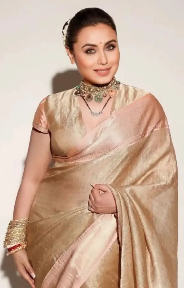 The actress opted for standout jewelry with Gajra adorning her hair