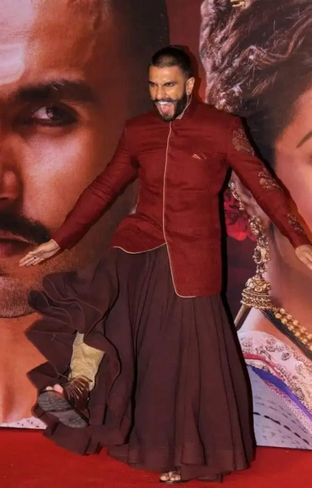 If you thought he cannot go beyond colors and prints, wait to you see Ranveer Singh donning a skirt like a boss.