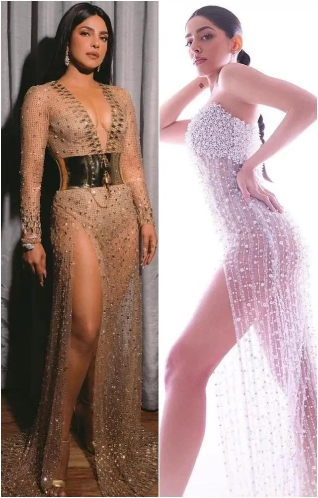 Actresses in sheer dresses
