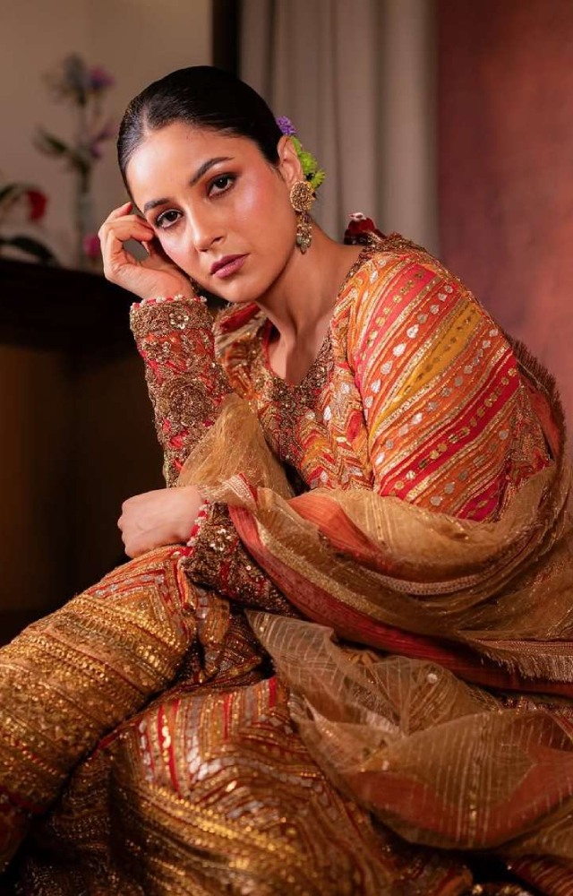 This multicolored suit is perfect for any occasion, especially when you`re celebrating the true spirit of Lohri.