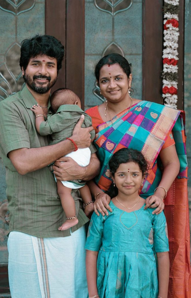 They tied the knot in 2010. The couple welcomed their daughter Aaradhana in 2013 and son Gugan Doss in 2021