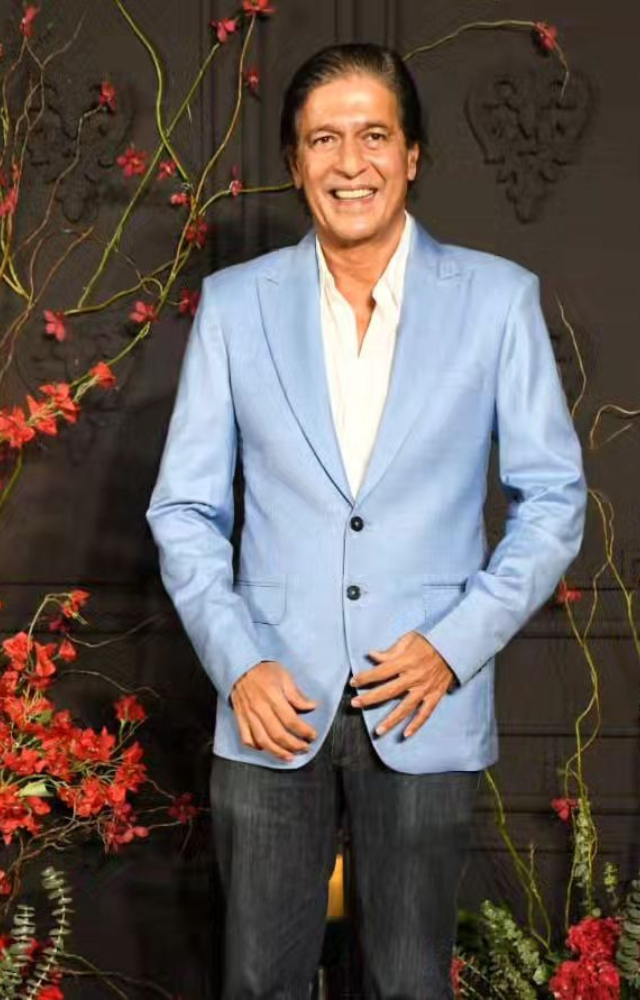 Chunky Pandey graced the event looking elegant in a powder blue suit.
