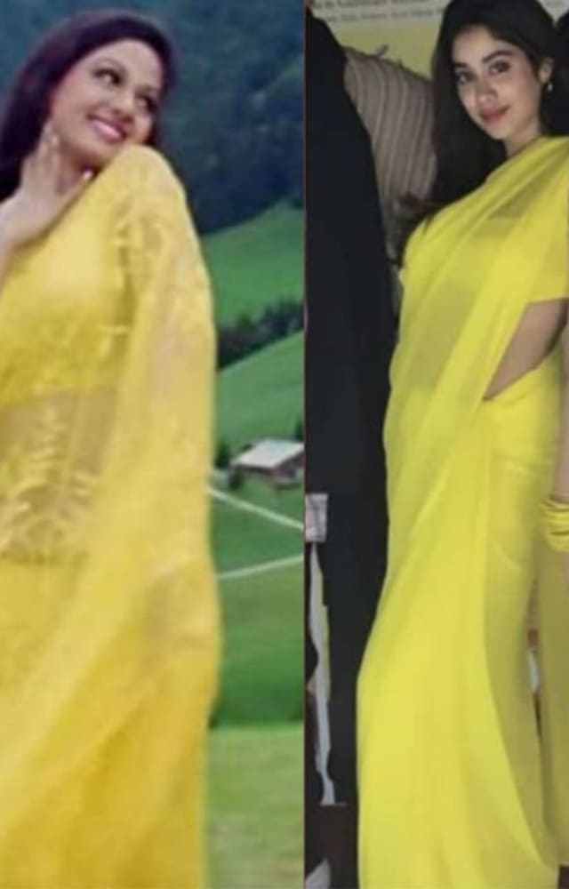 Janhvi Kapoor took the internet by storm when she restyled her mother`s iconic yellow saree from Chandni. It was such a nostalgic moment.