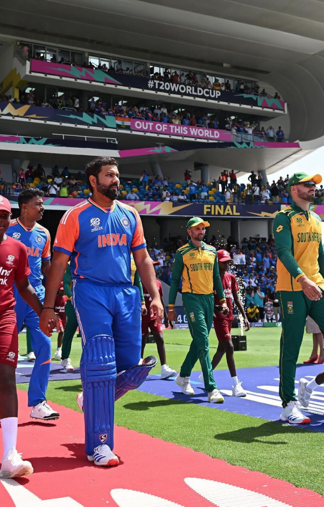 The Indian team entering the Kensington Oval in Bridgetown, Barbados for the final showdown with South Africa.