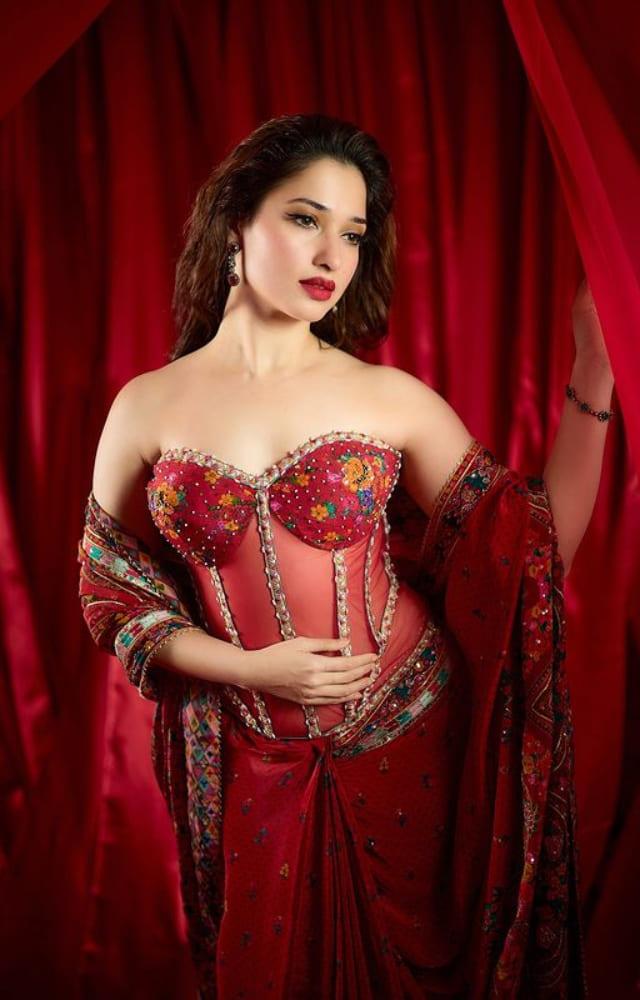 Tamannaah Bhatia Looks Ravishing In Red
