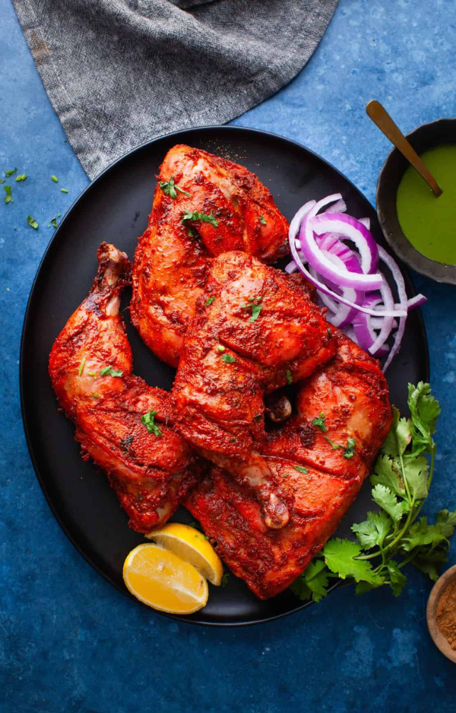 The quintessential tandoori dish. Chicken marinated in yogurt and a vibrant blend of tandoori spices, then roasted in a tandoor
