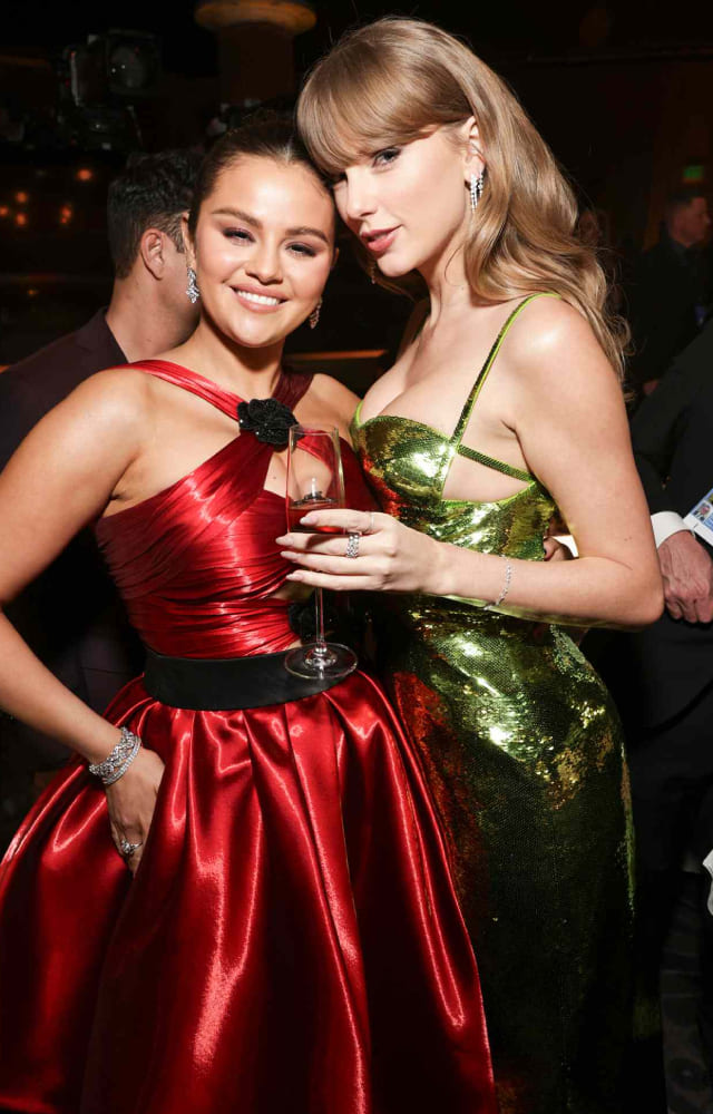 The two singer-songwriters shared an adorable moment at the 2024 Golden Globes as they hugged each other.