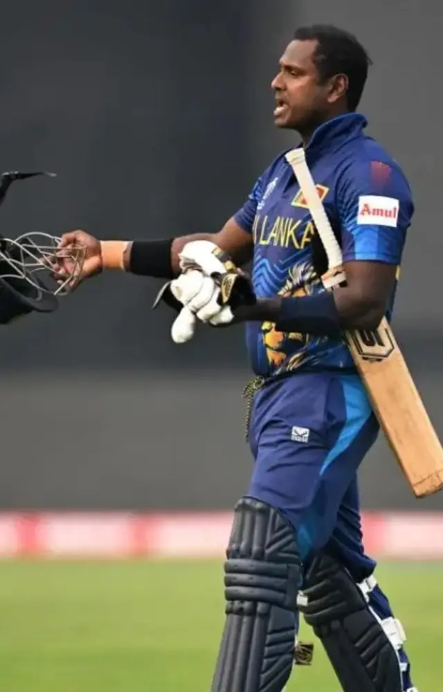 In the ICC World Cup 2023 match between Sri Lanka and Bangladesh, it was first time in international cricket history that batsman was dismissed via `timed-out`