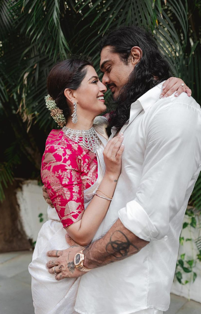 Varalaxmi Sarathkumar  got engaged to gallerist Nicolai Sachdev in an intimate ceremony on March 1 2024 in Mumbai with close friends and family 