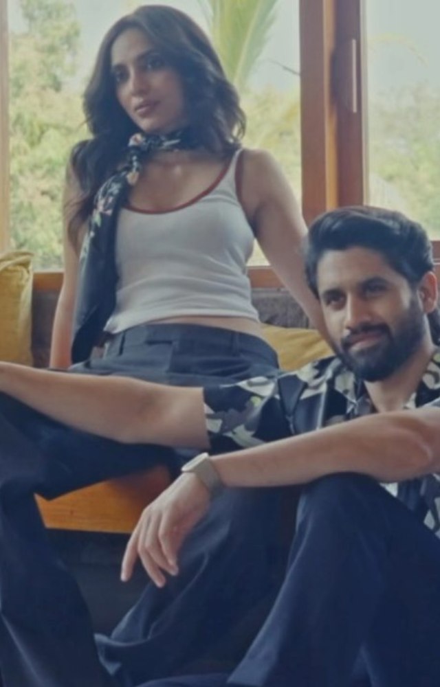 Their vintage-inspired outfits, like Sobhita`s embroidered scarf and Naga`s retro shirt, bring timeless charm to modern styling.