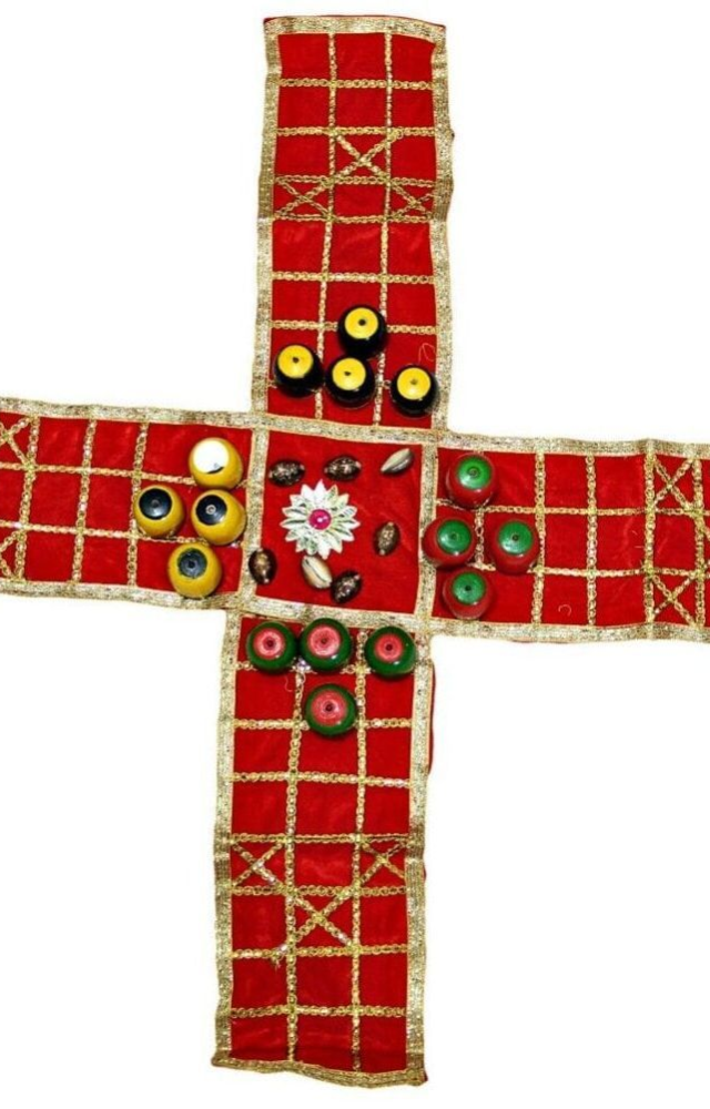 Known as the 'game of kings,' this cross-and-circle game is the ancestor of Ludo, combining luck and tactical movement.
