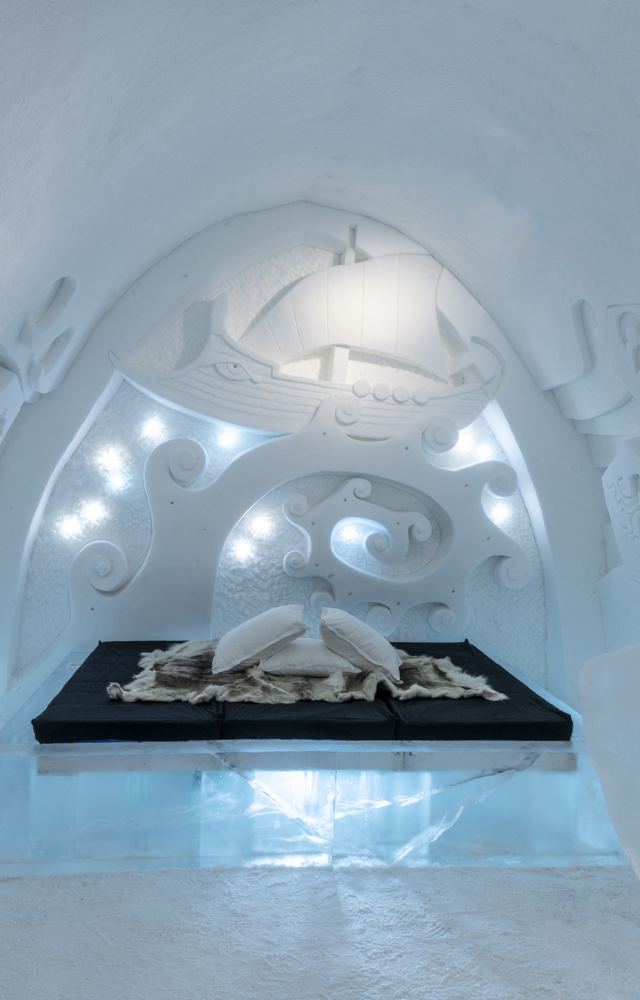 The world’s first and most iconic ice hotel, rebuilt every winter using snow and ice from the Torne River—open only during colder months.
