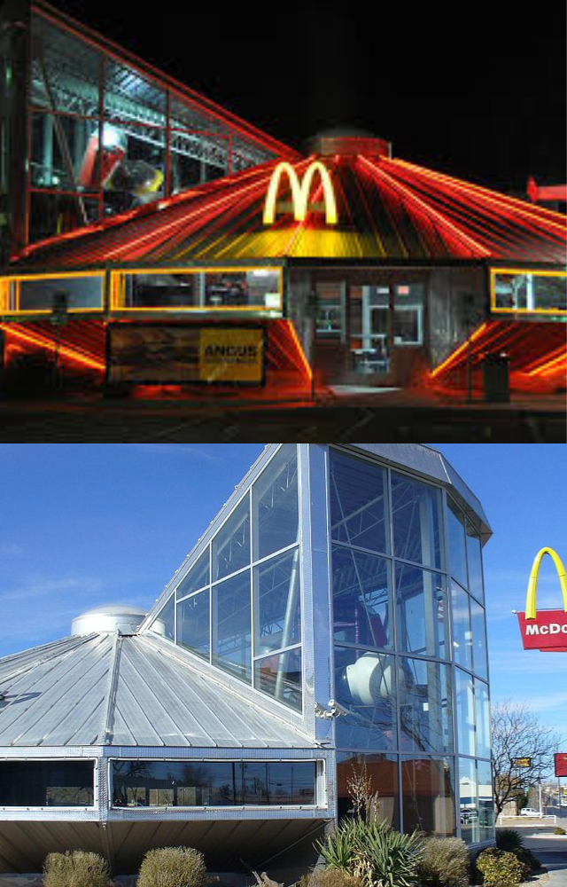Shaped like a flying saucer, this space-themed McDonald’s fits perfectly in the alien capital of America.
