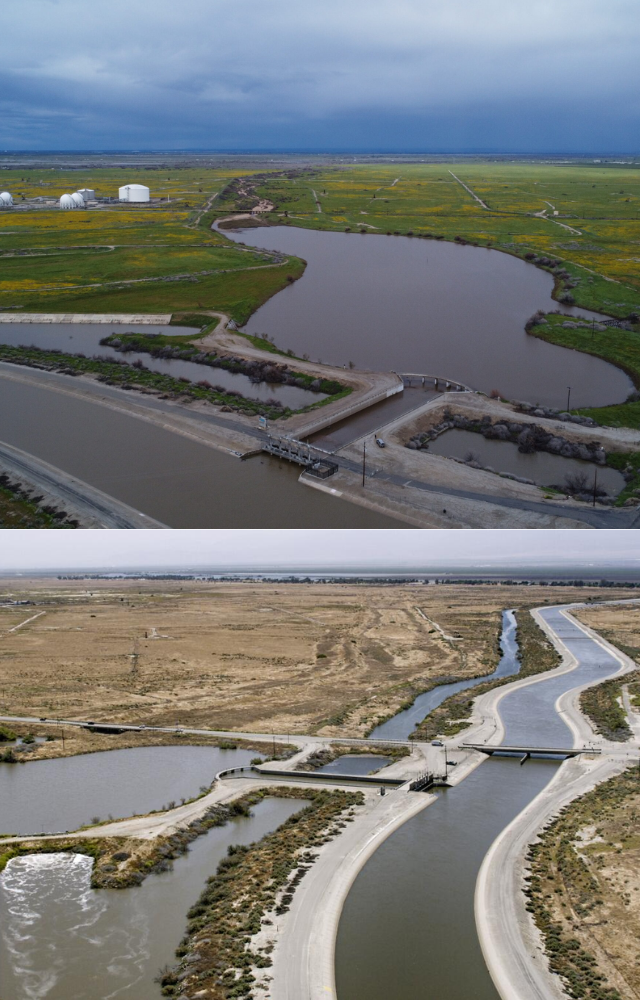 An isolated freeway overpass in the desert that rises and then drops off—part of a canceled transportation plan.