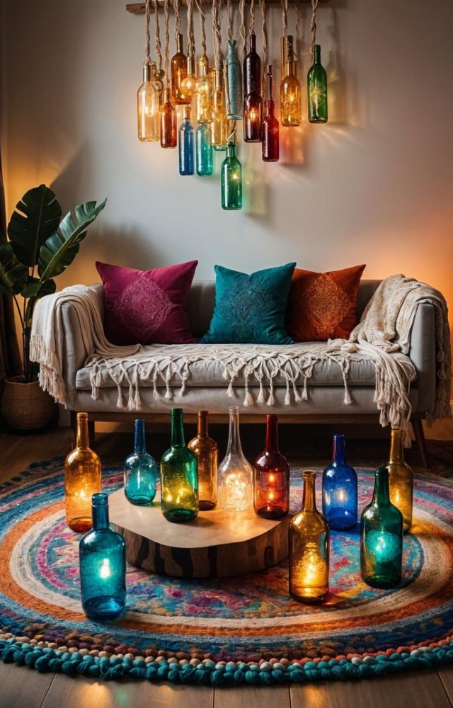 Group small votive candles in odd numbers for a soft, flickering glow that feels intimate, inviting, and cozy for any room.

