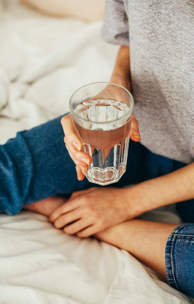 Drinking a sufficient amount of water while you are menstruating will reduce the chances of dehydration headaches, a common condition during periods.