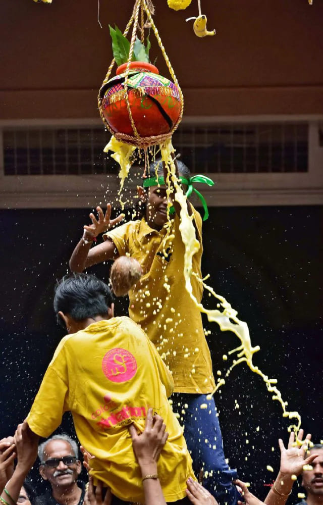 Dahi Handi, a tradition followed on the Hindu festival of Krishna Janmashtami, is a way to celebrate Lord Krishna`s love for makhan, or butter.