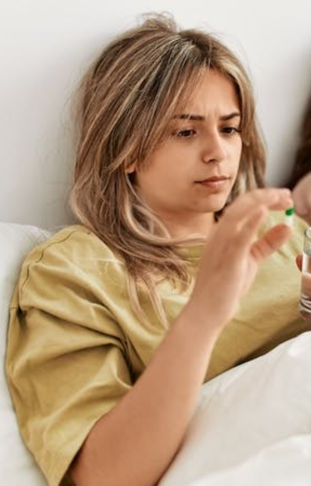 Symptoms often appear weeks after infection and can include nausea and vomiting, fatigue, loss of appetite, abdominal pain, jaundice, and others.