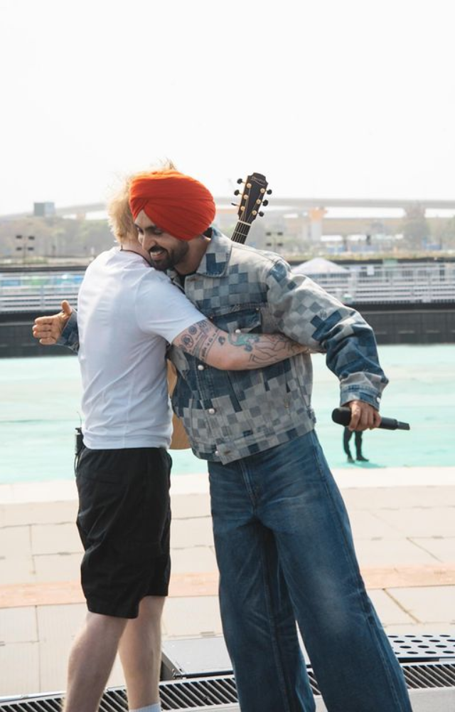 Ed Sheeran and Diljit unite on stage, blending their unique styles for an electrifying musical experience that transcends borders.
