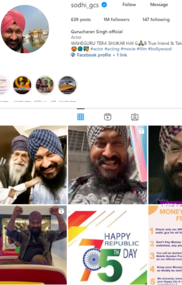 Analyze Sodhi`s presence on social media platforms, including his engagement with fans, the content he shares