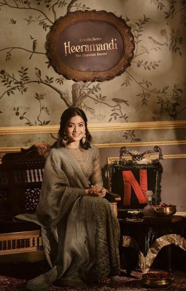 Rashmika Mandanna, a rising star in the film industry, brought her undeniable talent and charm to the Heeramandi premiere
