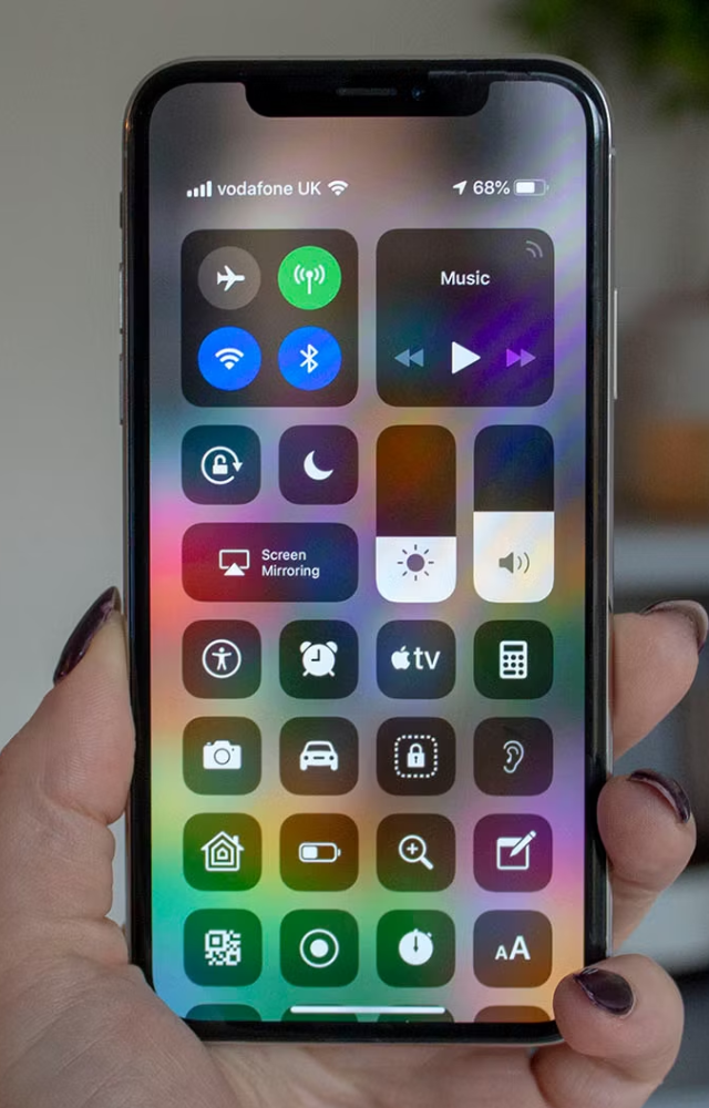 To access frequently used features and settings, swipe down from the upper-right corner of the screen to access Wi-Fi, Bluetooth, brightness, and volume.