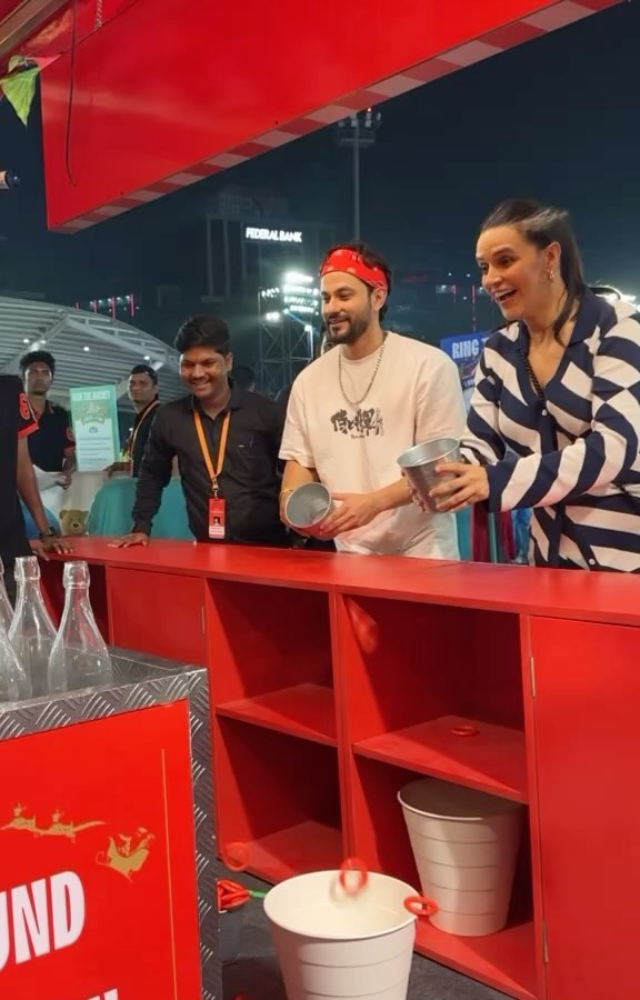 Playing games together, Neha Dhupia and Kunal Khemu bring a playful touch to the happy ambiance while their happy camaraderie makes it even more joyful.